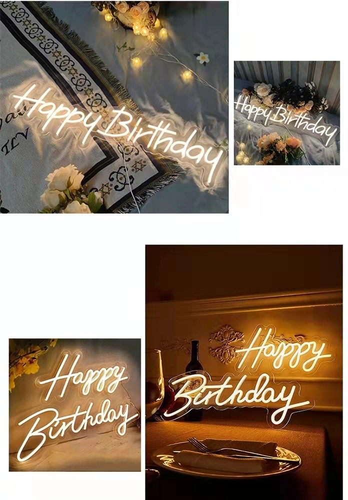 Happy Birthday Neon Sign LED Neon Light LED Custom Sign 12V Neon Acrylic Signage