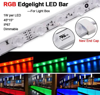 Strisce luminose a LED con bordo regolabile a colori RGB SMD3030 24LEDs/m ad alta luminosità IP67 per scatola luminosa